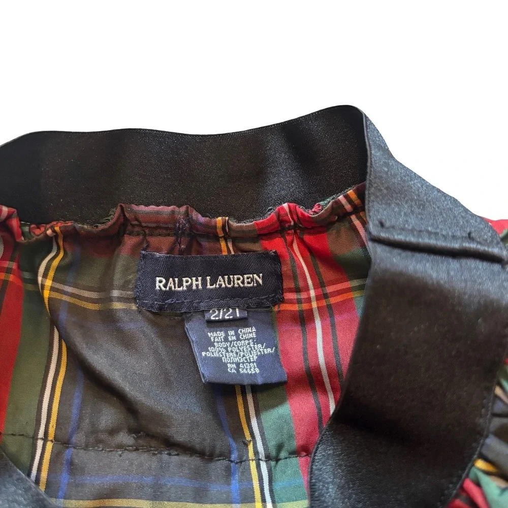 Ralph Lauren Girls 2T Plaid Tiered Ruffle Skirt Red Green Holiday Tartan Mini